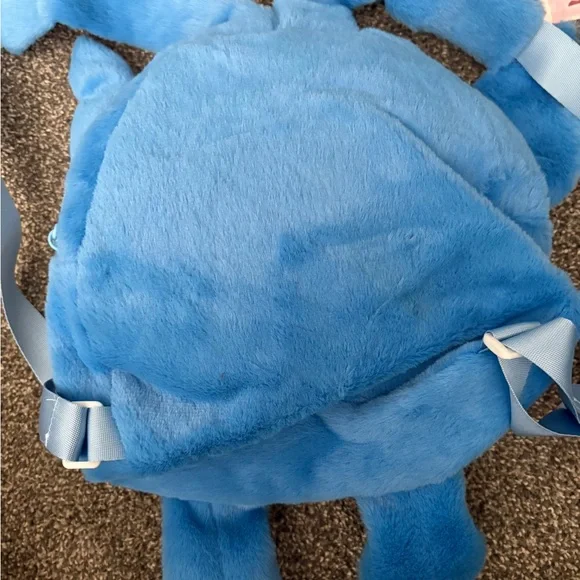Blue Plush Character Kids Backpack - Soft Stuffed Toy Bag - Picture 2 of 2